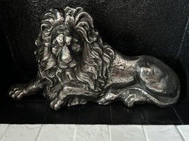 Antique Cast Iron Art Deco Lion Doorstop Wall Plaque Heavyweight - £906.11 GBP