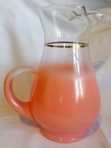 Vintage West Virginia Glass Blendo Lemonade Pitcher Salmon Pink Pinch Sp... - £25.09 GBP