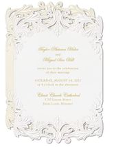 Embossed Wedding Invitations Pearl Foil Laser Cut Damask Flourish Vintage Design - £263.76 GBP