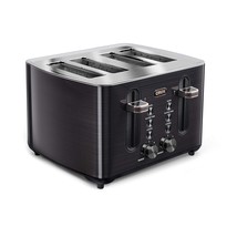 Crux 4-Slice Toaster with Extra Wide Slots &amp; 6 Setting Shade Control, Bl... - £56.74 GBP