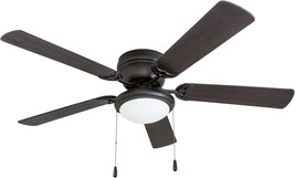 Portage Bay 50251 Hugger 52&quot; Matte Black West Hill Ceiling Fan With Bowl Light - £70.97 GBP