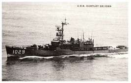 U.S.S. Hartley DE-1029 Atlantic Fleet US Navy Narragansett Bay RI Postcard - £7.74 GBP