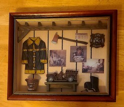 Firefighter Shadow Box, 13.5 x 11 x 2.5 Seymour Mann Handcrafted Fire St... - $875.26 MXN