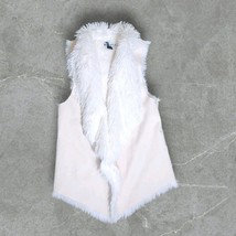 Steve Madden White Faux Fur Shaggy Vest Women&#39;s  Sz  M/L &quot; - $39.99