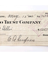 1915 Kineo Trust Company Bank Check E.A. Sampson Dover Maine Signed 7053... - $28.05 CAD