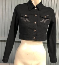C&#39;est Toi Medium Cotton Blend Short Jean Jacket Womens Black - £13.54 GBP
