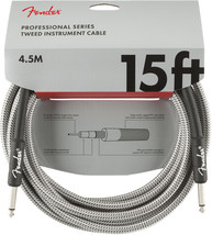 Fender 15&#39; Professional Series White Tweed Instrument Cable #0990820066 ... - $38.96