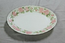 Beautiful Vintage Vernon Ware by Metlox Pink Rose Oval Serving Platter 13 3/4&quot;  - £19.68 GBP