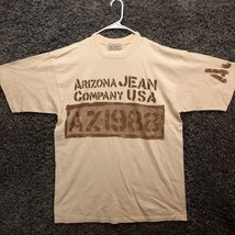 Vintage Arizona Jean Company Shirt Adult Large Beige Graphic Logo Crew Neck Y2K - £16.33 GBP