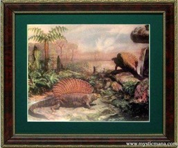 Prehistoric Panorama Framed Dinosaur Print Museum Mural - £45.46 GBP