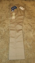 Dickies Girl&#39;s Uniform Flat Front Mid-Rise Khaki Stretch Fabric Sz 1 Jr ... - $12.82