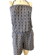 Cabi Blue, Black, and White Halter Top Romper Jumpsuit, Women&#39;s Size S - $18.99