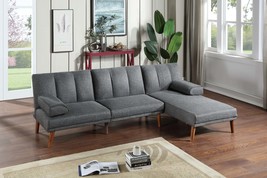 Blue Grey 2Pc Sectional Sofa Set | Polyfiber Fabric - $852.99