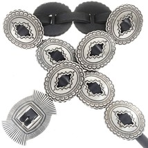 Native Navajo Santa Fe Old Pawn Style CONCHO BELT Hammered Sterling Silver - £1,948.24 GBP