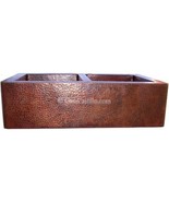 Mexican Copper Apron Hand Handcrafted Sink - 2 Bowls 50/50 - - $29,889.87 MXN