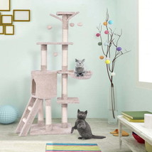 Cat Play Tree 56 Inch Condo Scratching Posts Ladder - £71.53 GBP