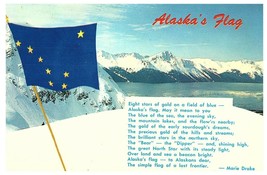 Alaska State Flag w Big Dipper Marie Drake Verse Postcard - £5.41 GBP
