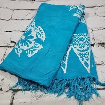 Vintage Sarong Swimsuit Cover-Up Wrap Shawl Blue Tropical Sea Turtle 52&quot;... - £15.45 GBP