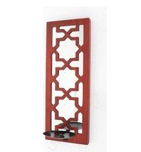 17&quot; X 5&quot; X 6&quot; Red, Wooden Cross - Candle Holder Sconce - £96.76 GBP