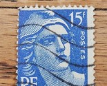 France Stamp Marianne 15fr Used Wave Cancel 653 - £0.73 GBP