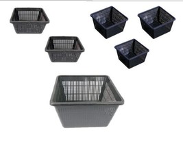 Plastic Mesh Aquatic  Large Square Basket Pond Plant &amp; Flowers Planters | 6 Pack - £44.92 GBP