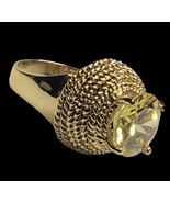C^A SIGNED GOLD-PLATED STERLING SILVER 925 RING SZ 8  Citrin - $55.02 CAD