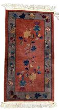 Handmade antique Art Deco Chinese rug 2.1&#39; x 4.3&#39; (64cm x 131cm) 1920s - £1,129.92 GBP