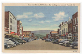 Cumberland Avenue Cars Middlesboro Kentucky linen postcard - £4.73 GBP
