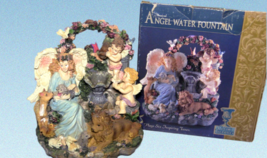 Musical Angel &amp; Cherub w Baby Animals Water Fountain plays six songs see video. - £15.53 GBP