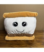 Happy S&#39;more Pillow With Face Marshmallow Chocolate Stuffed Plush 8&quot; T, ... - $24.61 CAD