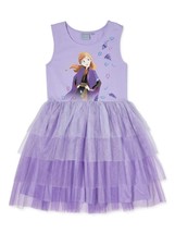 Disney Girl&#39;s Elsa and Anna Frozen Ballerina Ruffle Skirt Dress, Large US - £8.73 GBP