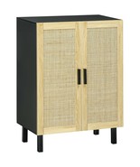 HOMCOM Black Rattan Sideboard Buffet Kitchen Coffee Bar Cabinet - $3,348.44 MXN