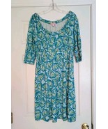 Lilly Pulitzer Dress Blue Shell Print Sz M EUC 100% Silk - $49.49