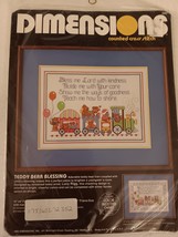 Dimensions 3592 Teddy Bear Blessing Kit by Lucy Rigg Counted Cross Stitch Kit - $39.99