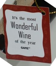 Ganz EX24074 Good Friends Wine Bottle Glass Mouth Blown ornament image 4