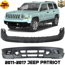 Front Upper &amp; Lower Bumper Cover Paintable Kit For 2011-2017 Jeep Patriot - £160.19 GBP