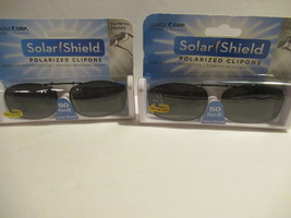 2 Piece Solar Shield Clip On Sunglasses 50 Rec 5 New - £13.54 GBP