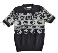 SO Yin Yang short sleeve Pullover Sweater Black/white junior size S - £11.76 GBP