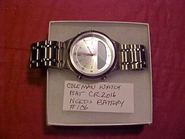 BOOK# 106 - COLEMAN MEN&#39;S SILVER TONE ANALOG DIGITAL WATCH, DATE MULTI F... - £30.58 GBP