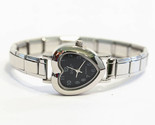 Heart Black Italian Charm Bracelet Watch - Quartz Movement - WW211 black - $13.74