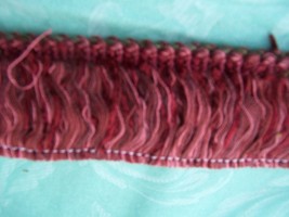 25yds #3 BOMAR Camelot Claret layered fringe Burg Pink outside Green gold in 2&quot; - $24.55