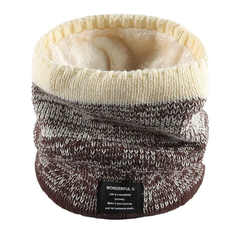 Sporting Hot Winter Scarf for Women Fleece Ring Bandana Knitting Solid Scarf Kni - £18.44 GBP
