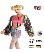 Birds Of Prey Harley Quinn Costume Cosplay Sparkle Feather Halloween Set - £31.54 GBP+