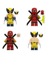 4Pcs Marvel Superhero Minifigures Kidpool Injured Wolverine Deadpool Min... - $14.19