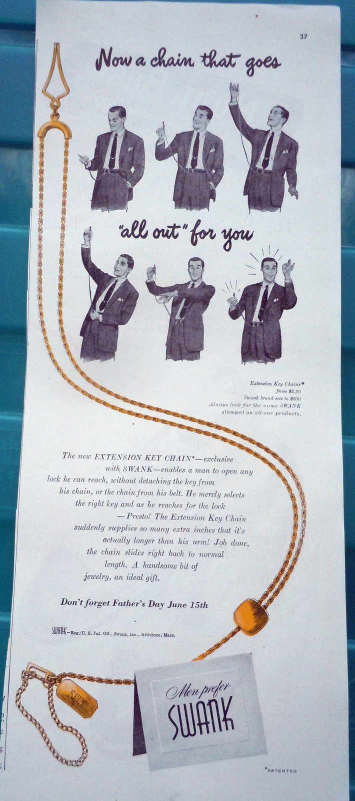 Swank Jewelry  Magazine Print Art Advertisement 1947 - $4.99