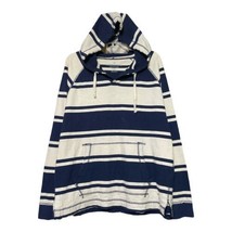 American Eagle Mens Blue White Stripe Cotton Hooded Top Shirt Size Medium - £7.56 GBP