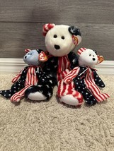 New TY Beanie Buddy & Beanie Babies (1999) SPANGLE the American Bear USA W/tags - $17.99