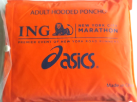 2009 New York City Marathon Hooded Poncho Cape Jacket ING ASICS Sponsors... - £23.64 GBP