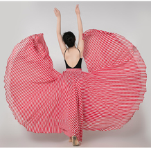 Red Striped Chiffon Skirt Summer Chiffon Skirt Outfit Plus Size Beach Skirts image 4