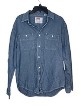 Levi&#39;s Men Shirt Genuine Workwear Long Sleeve Denim Cotton Front Pocket Large - £23.72 GBP